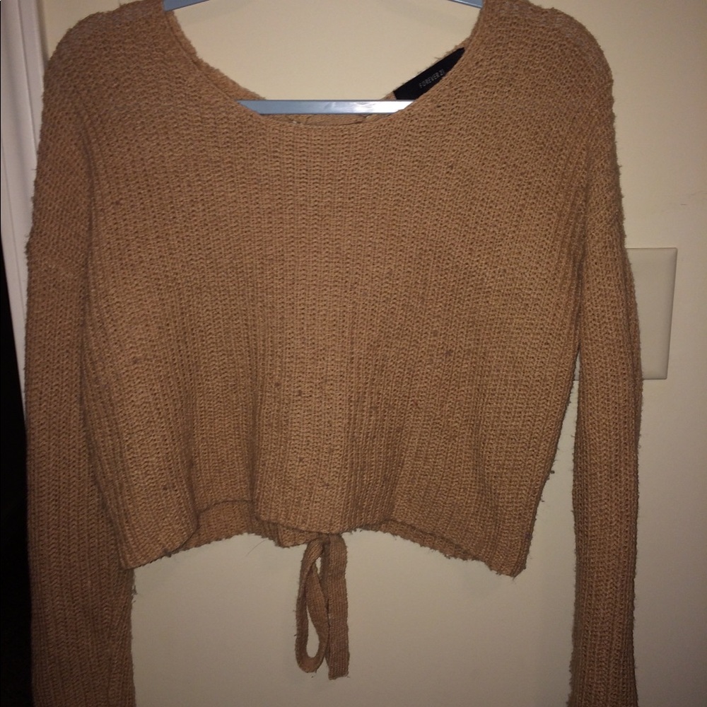 Tan crop sweater